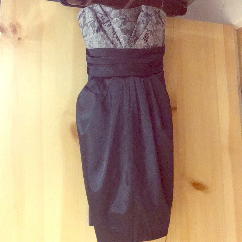 Black with grey lace mini dress